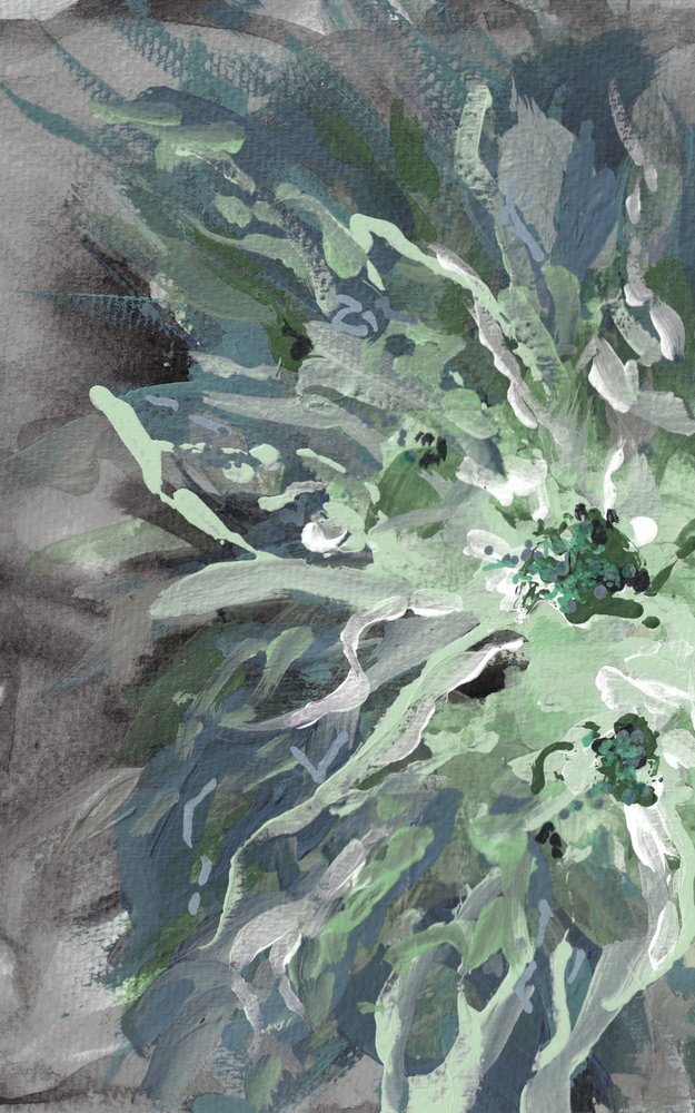 Flora abstracta verde de Lori Ann Folz