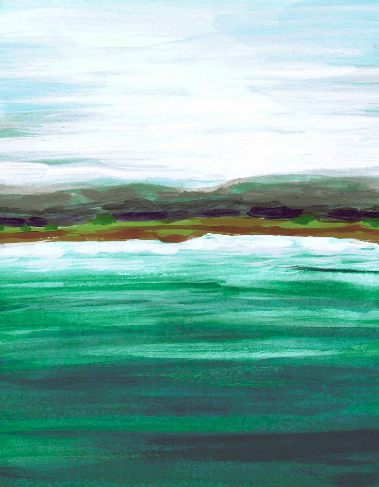 Paisaje marino verde y sereno de Lori Ann Folz