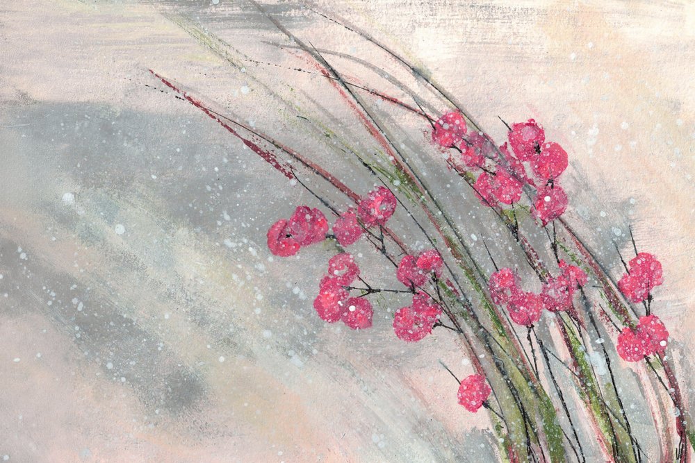 Bayas rosas nevadas de Lori Ann Folz
