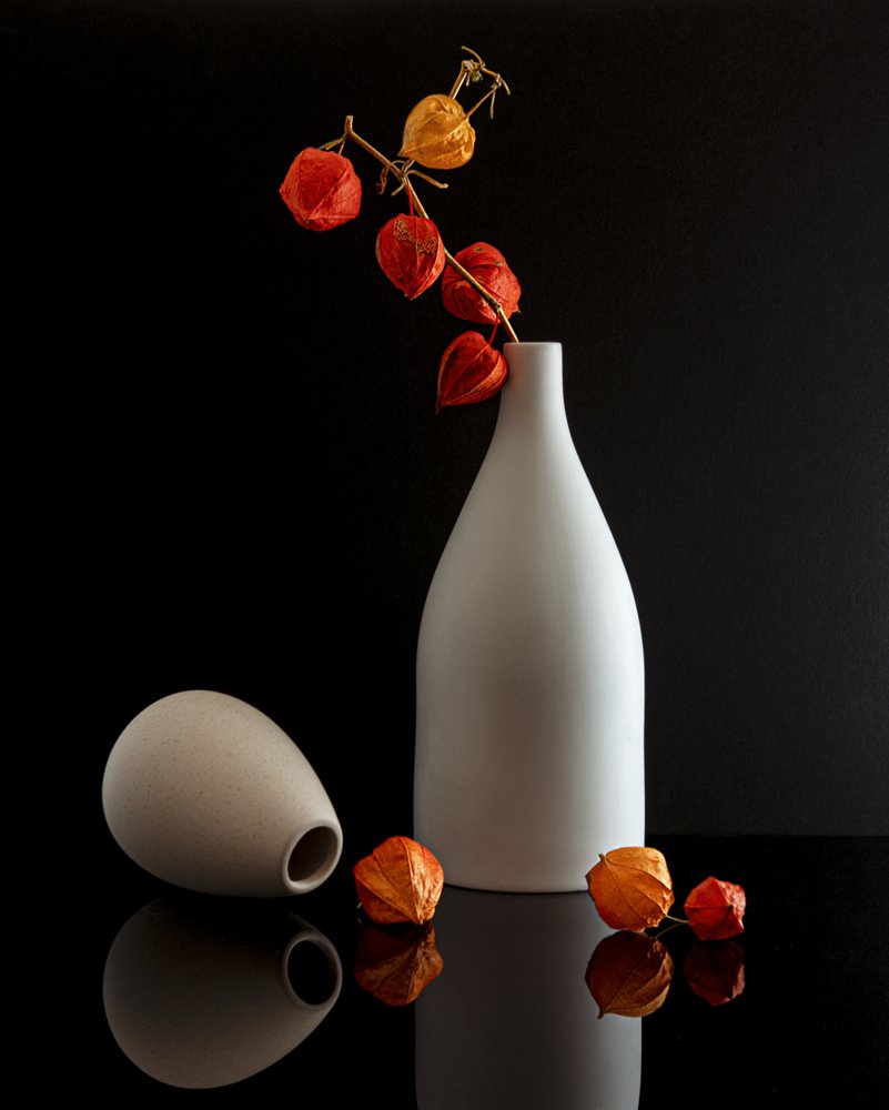 Naturaleza muerta con farol chino moderno de Louie Luo