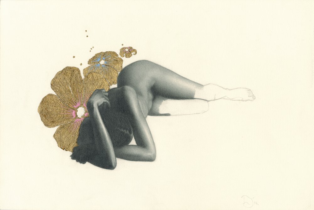 Desnudo floral dorado de Lourens Joubert
