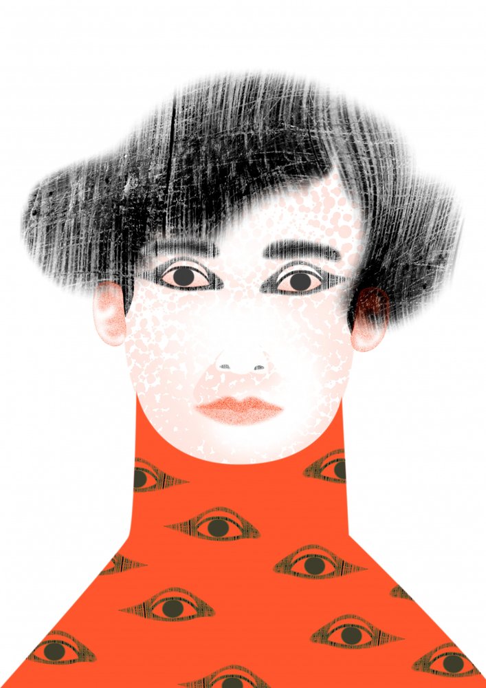 Mujer surrealista con ojos de Luca di Napoli