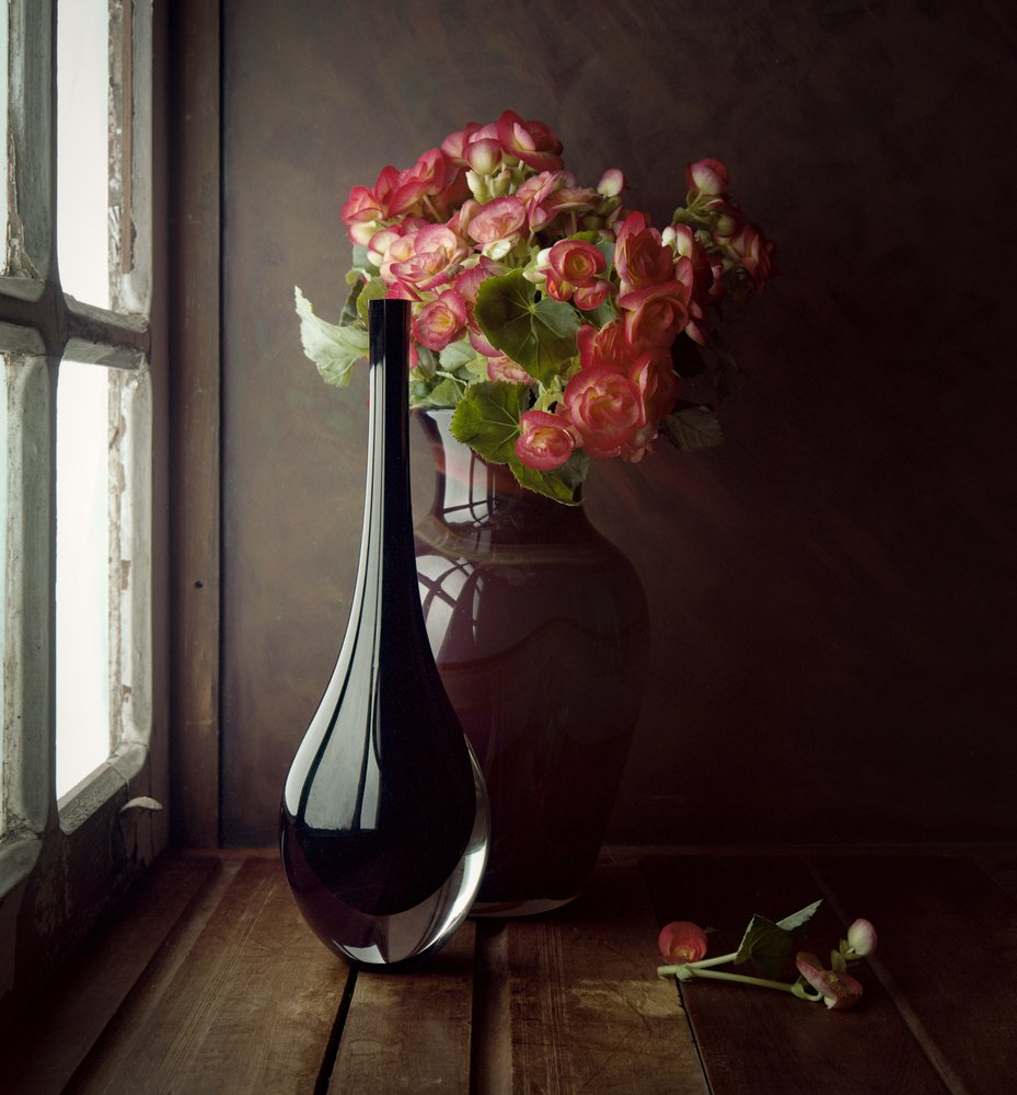 Lámpara de ventana «Flores rosas» de Luiz Laercio