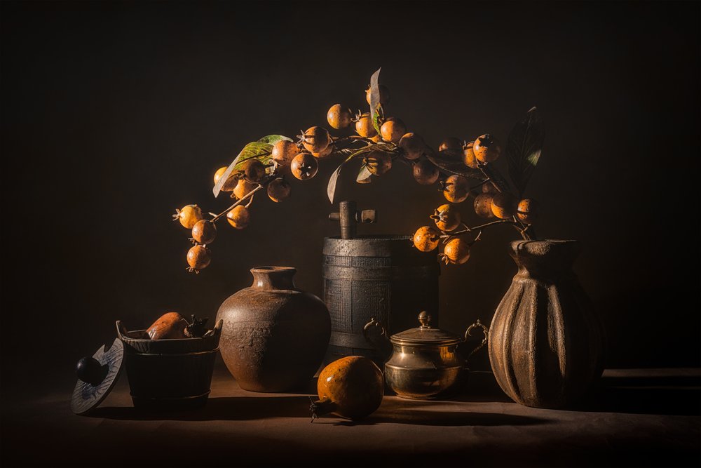Naturaleza muerta con frutas de otoño de Lydia Jacobs