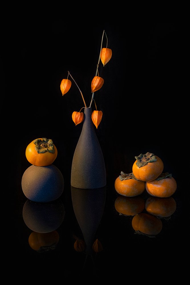 Faroles de otoño y caquis de Lydia Jacobs