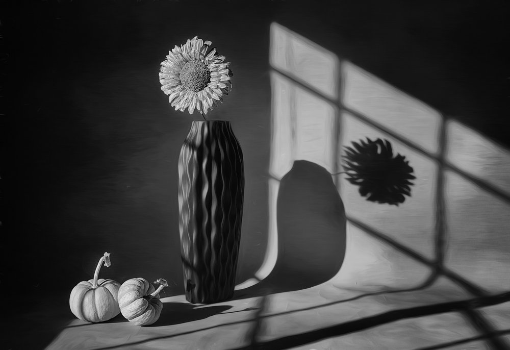 Naturaleza muerta con girasoles de otoño de Lydia Jacobs