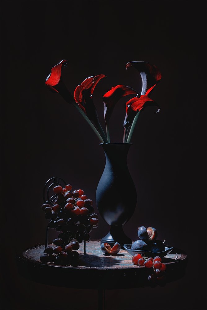 Elegantes calas rojas de Lydia Jacobs