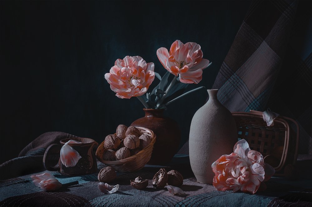 Naturaleza muerta de tulipanes de Moody de Lydia Jacobs