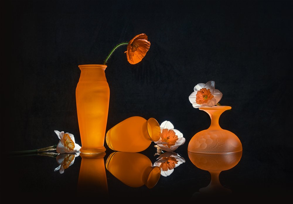 Naturaleza muerta con flores de naranja de Lydia Jacobs