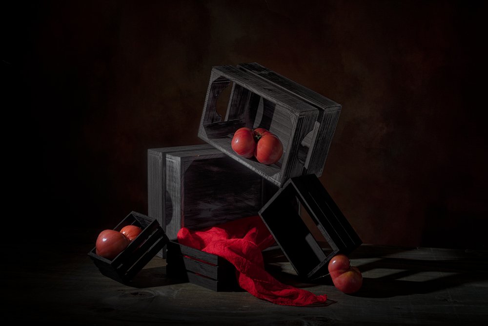 Frutas rojas en cajas de Lydia Jacobs