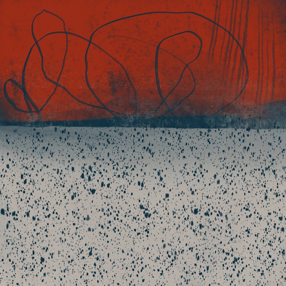 Abstracto rojo dinámico de MANSI SAXENA