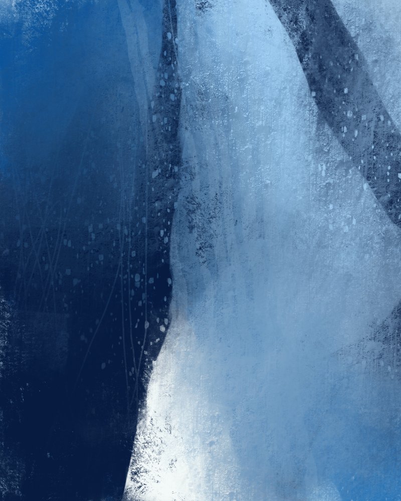 Abstracción azul helada de MANSI SAXENA