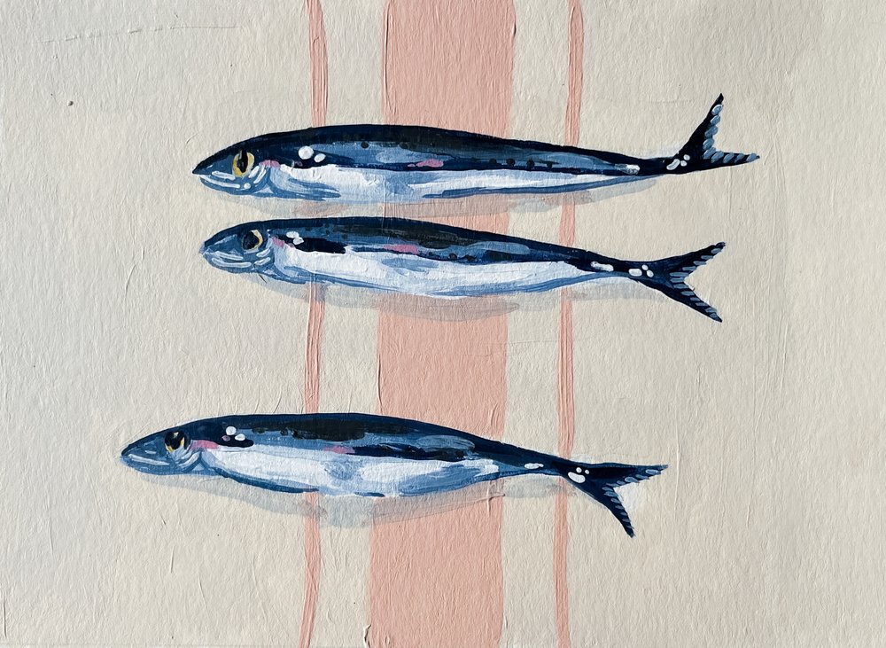 Tres sardinas azules de Madison Phipps