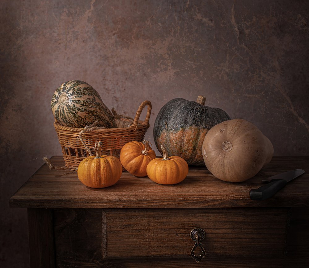 Calabazas de la cosecha de otoño de Margareth Perfoncio