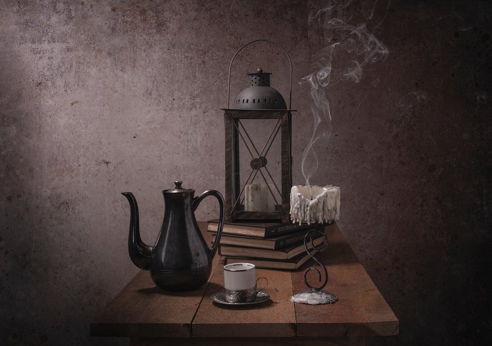 Café y luz de velas de Margareth Perfoncio