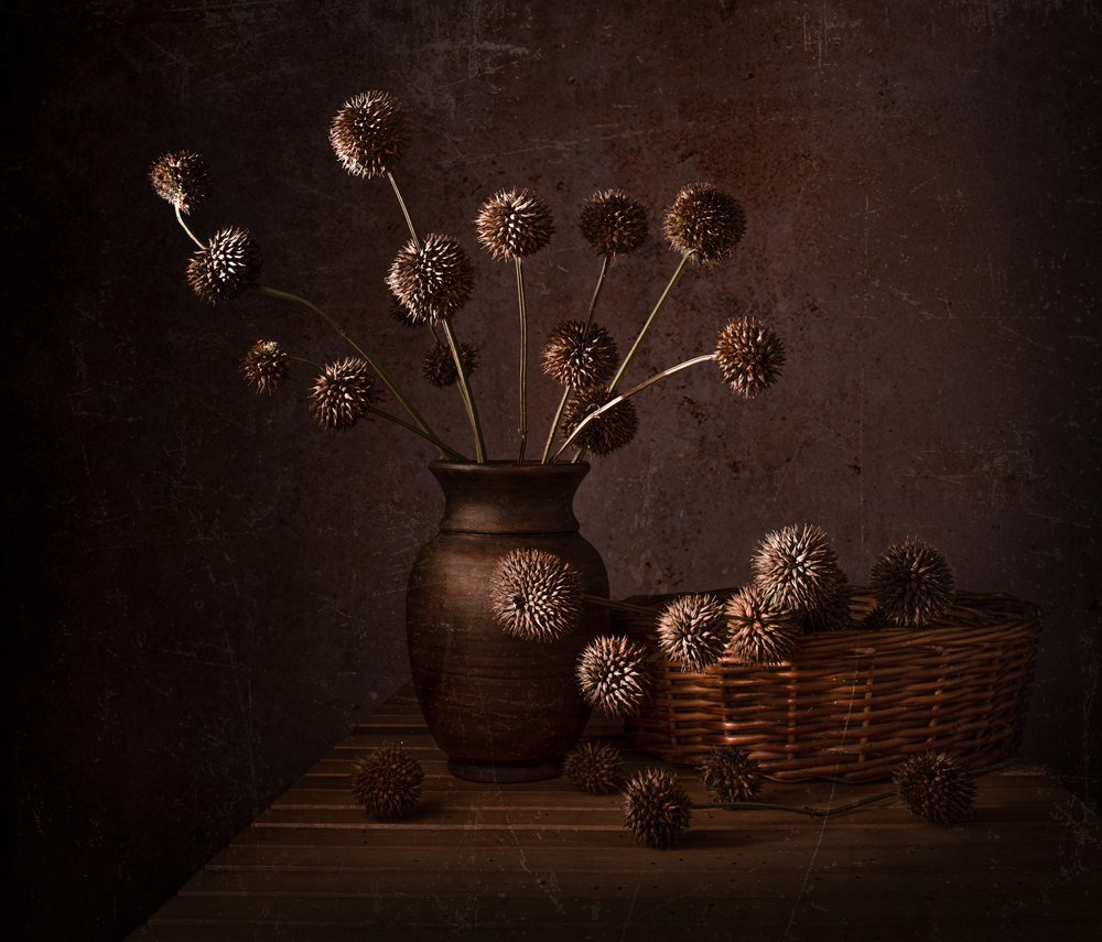 Flores secas con un toque terroso de Margareth Perfoncio