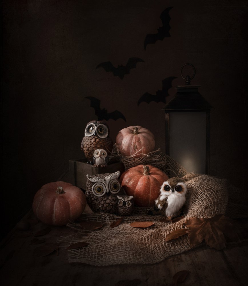 Búhos y calabazas de Halloween de Margareth Perfoncio