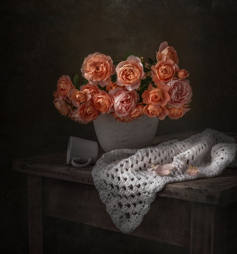 Ramo de rosas melocotón de Margareth Perfoncio