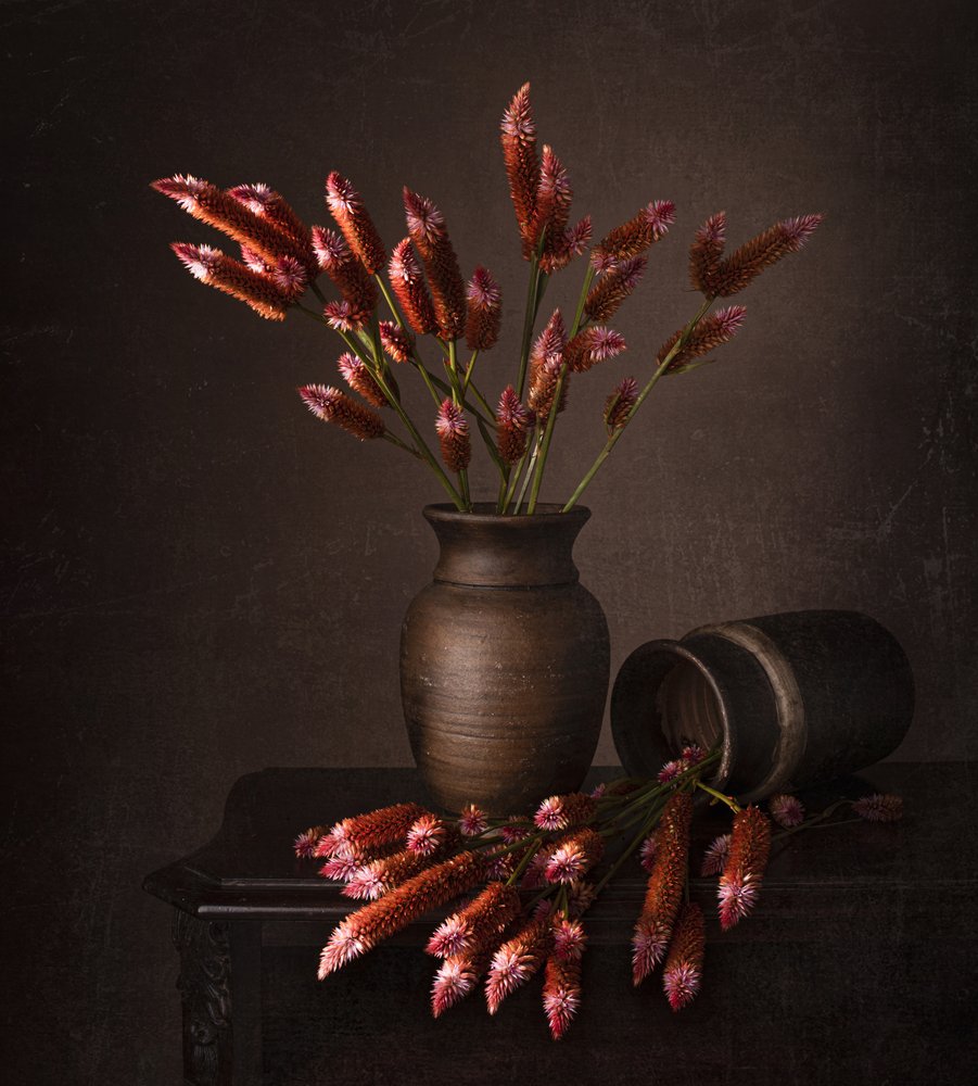 Naturaleza muerta floral rústica de Margareth Perfoncio