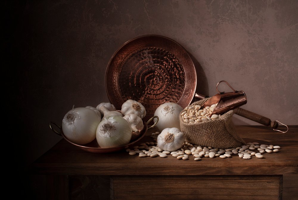 Naturaleza muerta de cocina rústica de Margareth Perfoncio