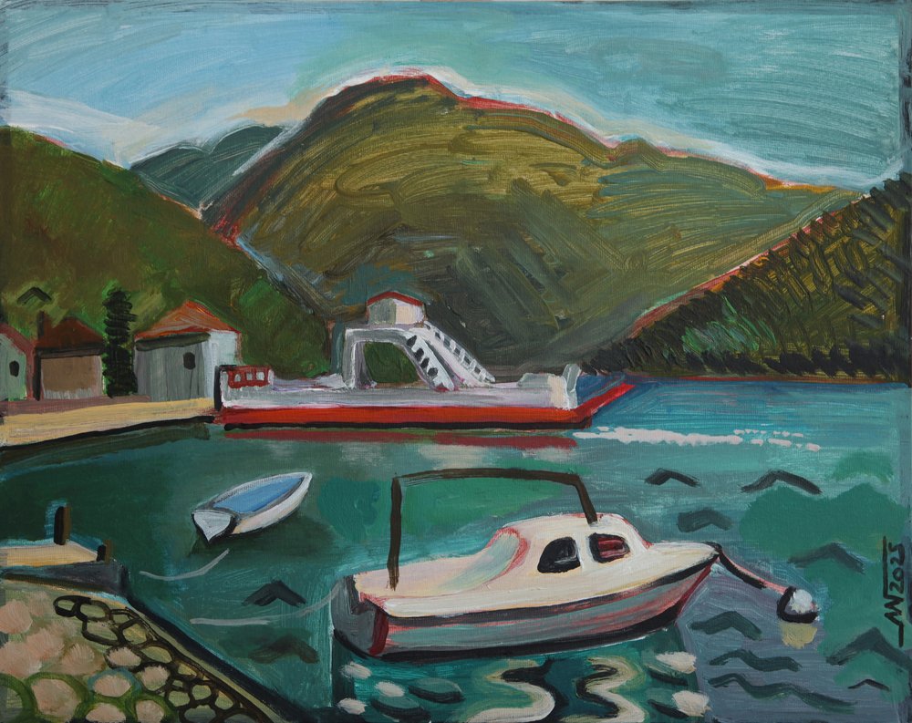 Barcos en Mountain Harbor de Marina Gorkaeva
