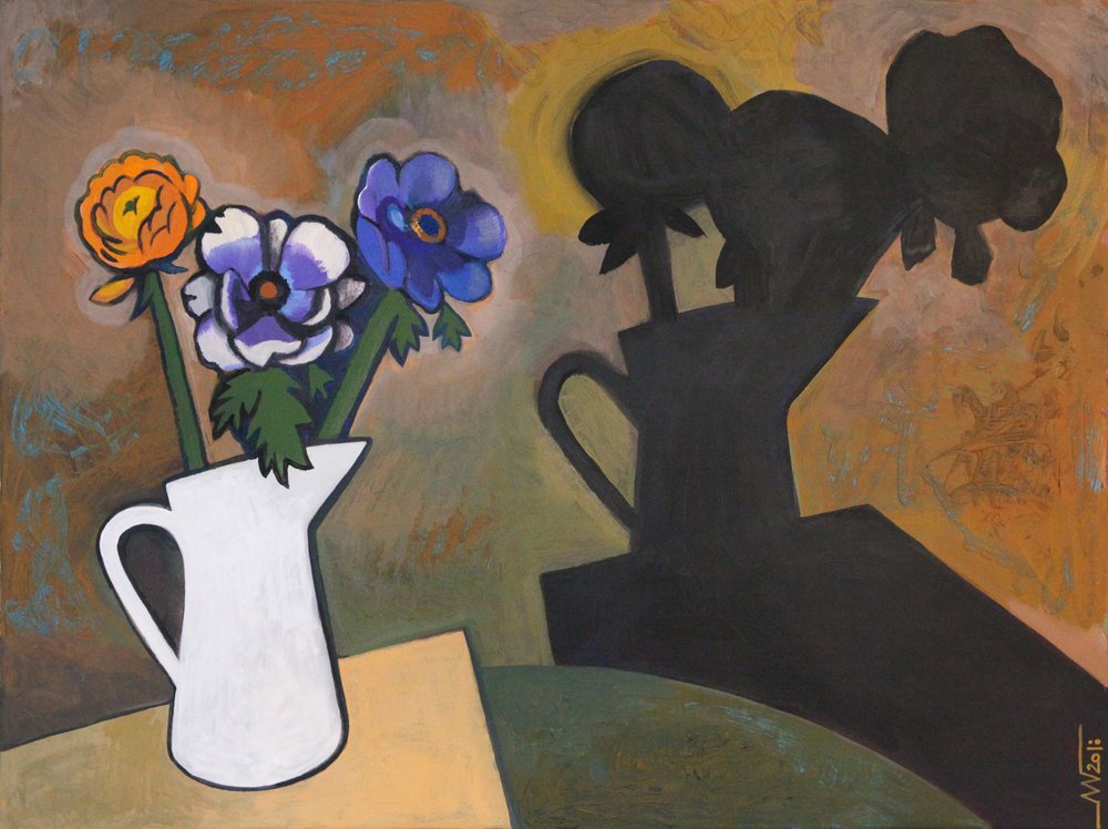 Naturaleza muerta floral con sombra de Marina Gorkaeva