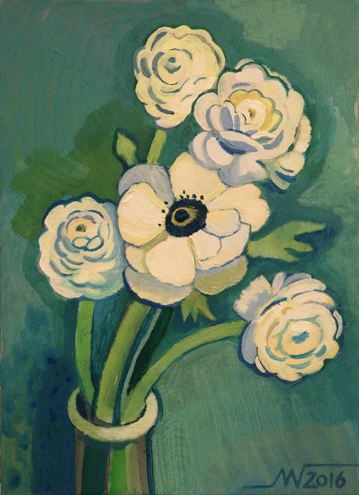 Flores blancas frescas de Marina Gorkaeva