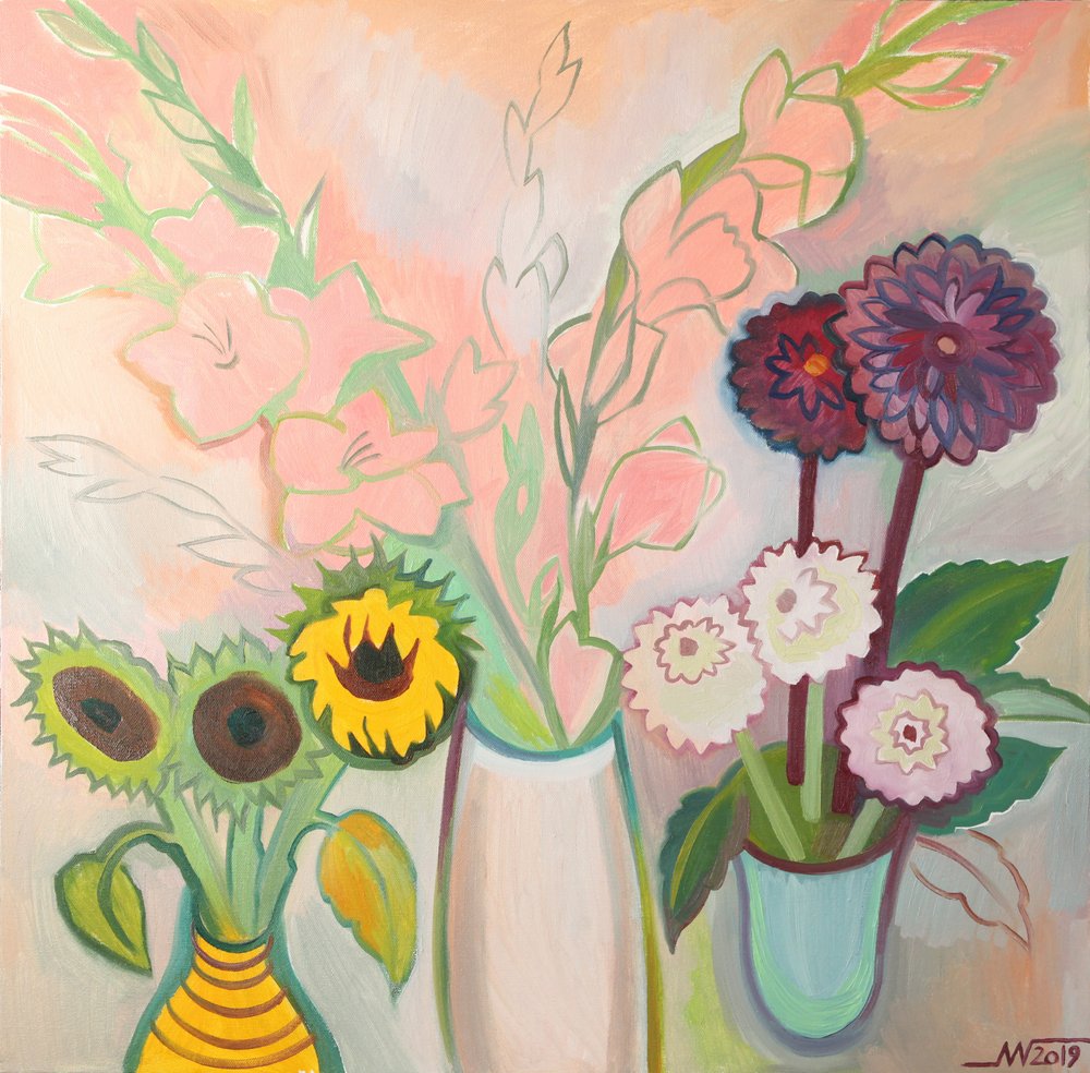 Naturaleza muerta floral moderna de Marina Gorkaeva