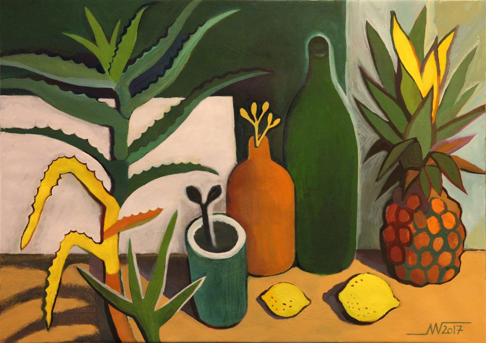 Naturaleza muerta tropical moderna de Marina Gorkaeva
