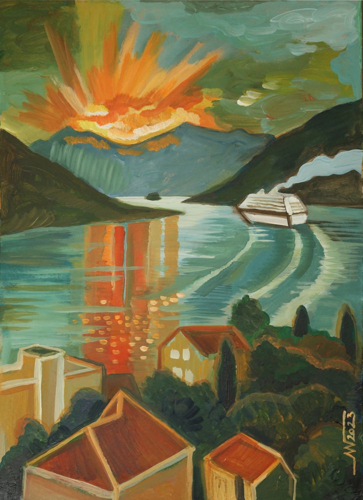 Crucero por los fiordos al atardecer de Marina Gorkaeva