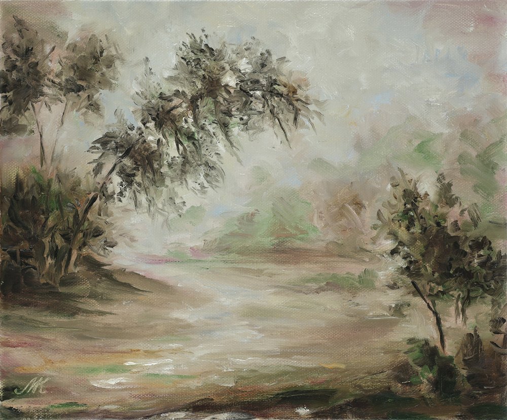 Paisaje brumoso sereno de Marina Kozyr