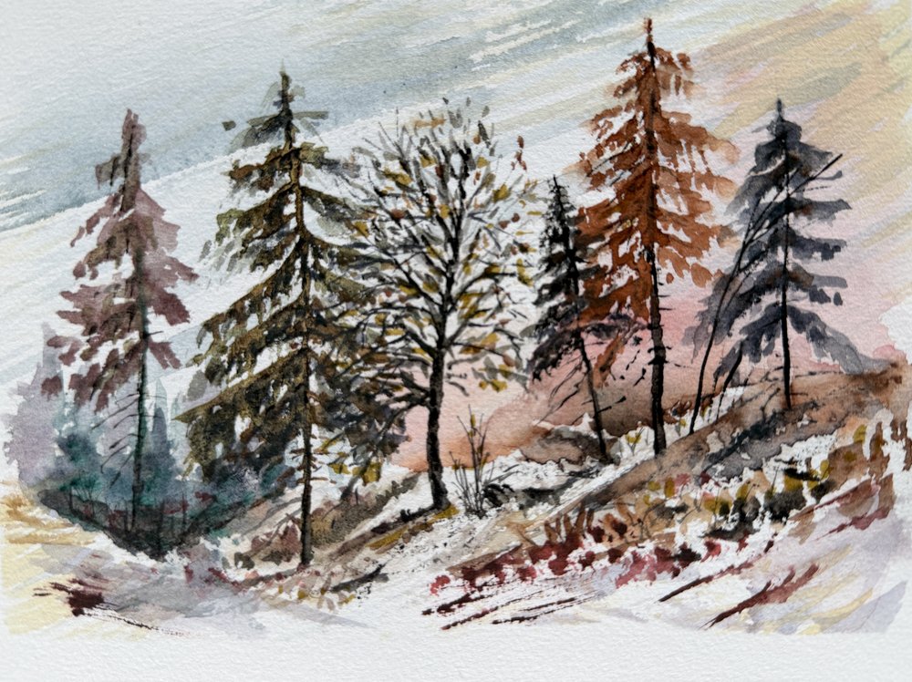 Amanecer nevado en el bosque de Marina Kozyr