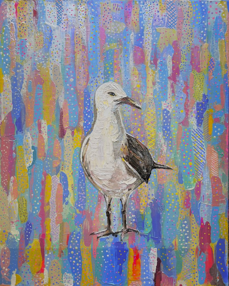 Cuadro de una gaviota llena de vida de Marina Kozyr