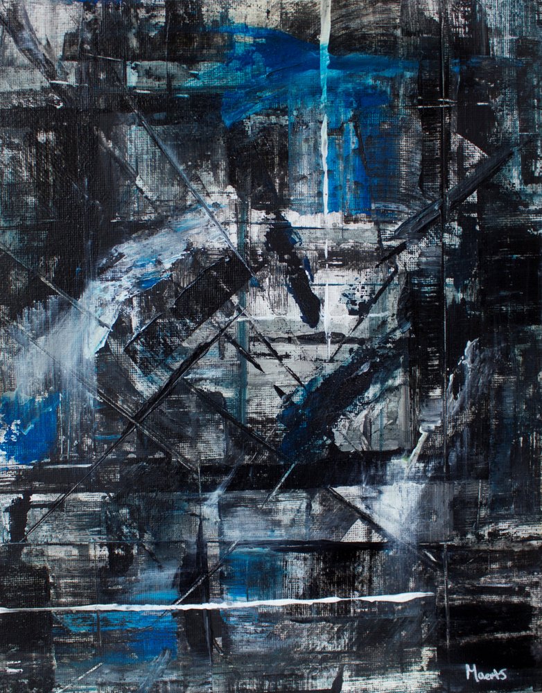 Trazos azules dinámicos de Marloes Aerts