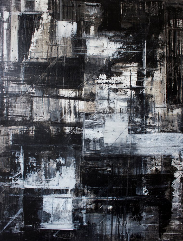 Texturizado, blanco y negro, abstracto de Marloes Aerts