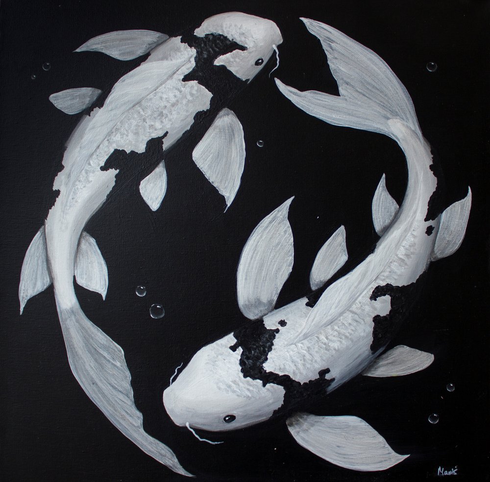 Peces koi Yin Yang de Marloes Aerts