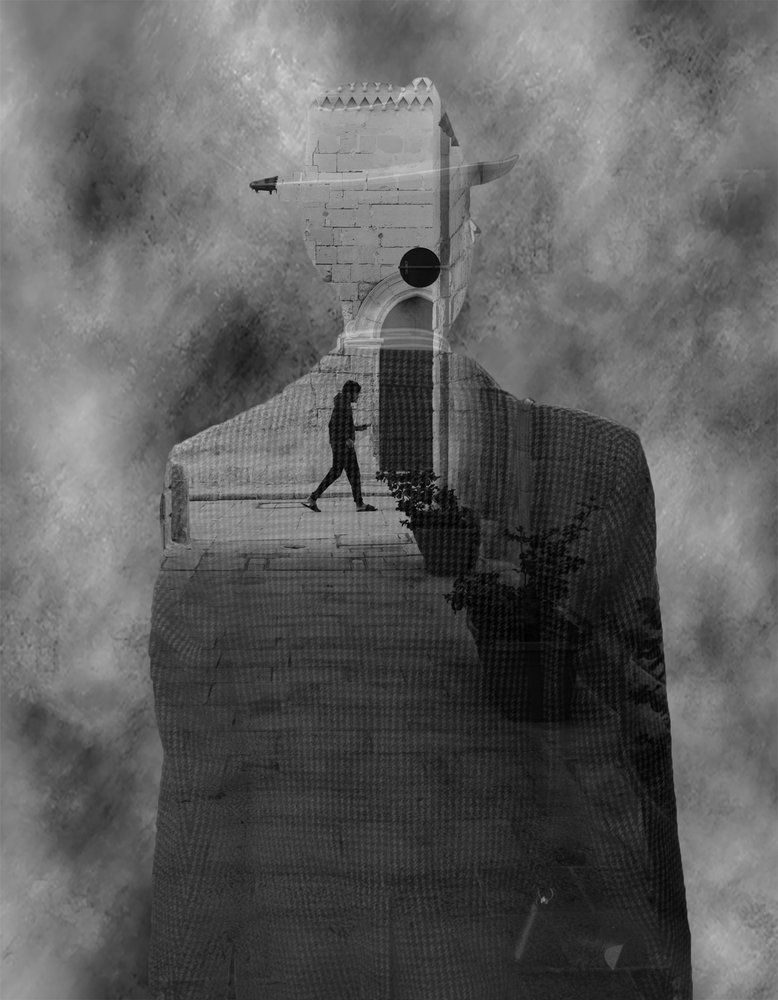 Fusión de hombre urbano y arquitectura de Martin Agius