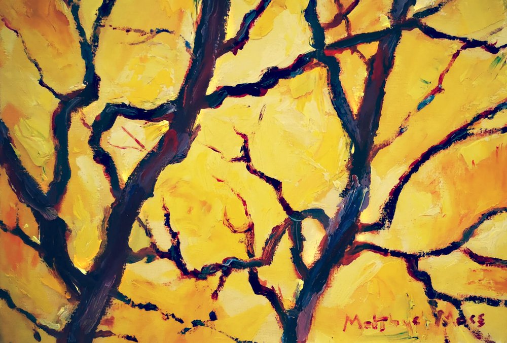 Ramas de otoño dorado de Matthys Moss