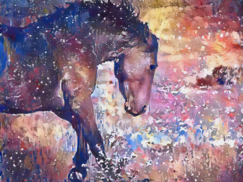 Salpicadura de caballo llena de vida de Matthys Moss
