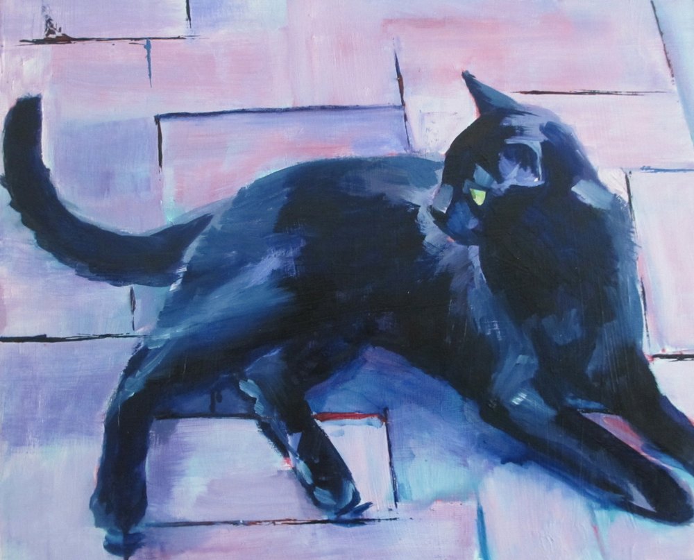 Gato negro, suelo morado de Maxine Shore