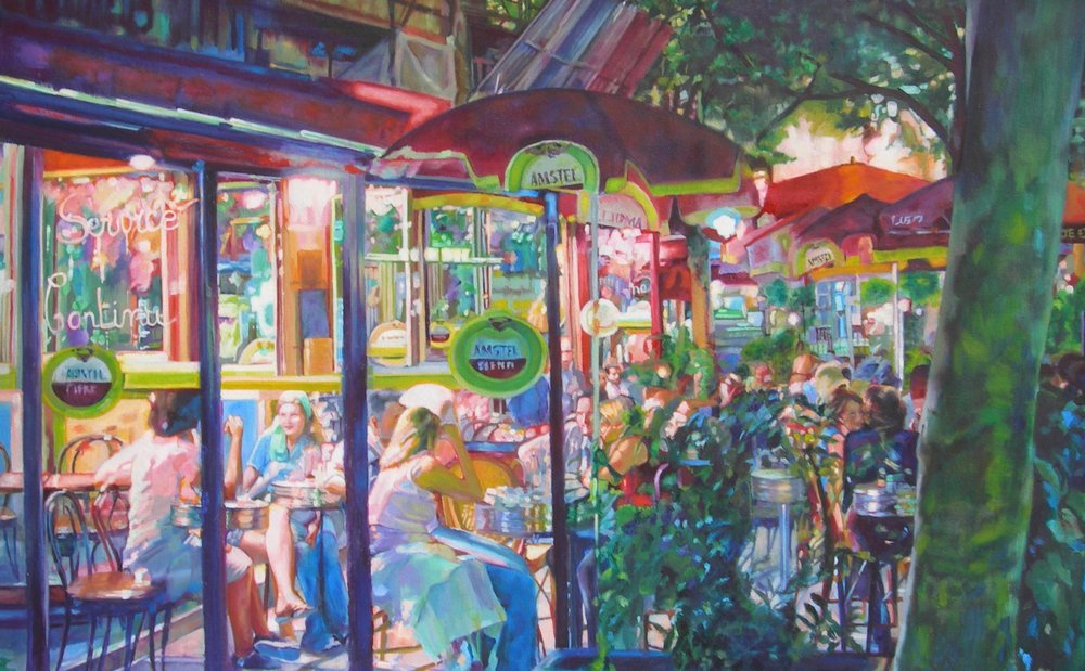 Una cafetería animada por la noche de Maxine Shore