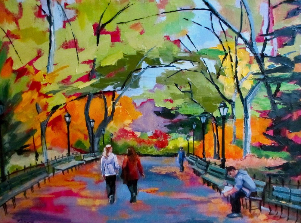 Parque otoñal lleno de color de Maxine Shore