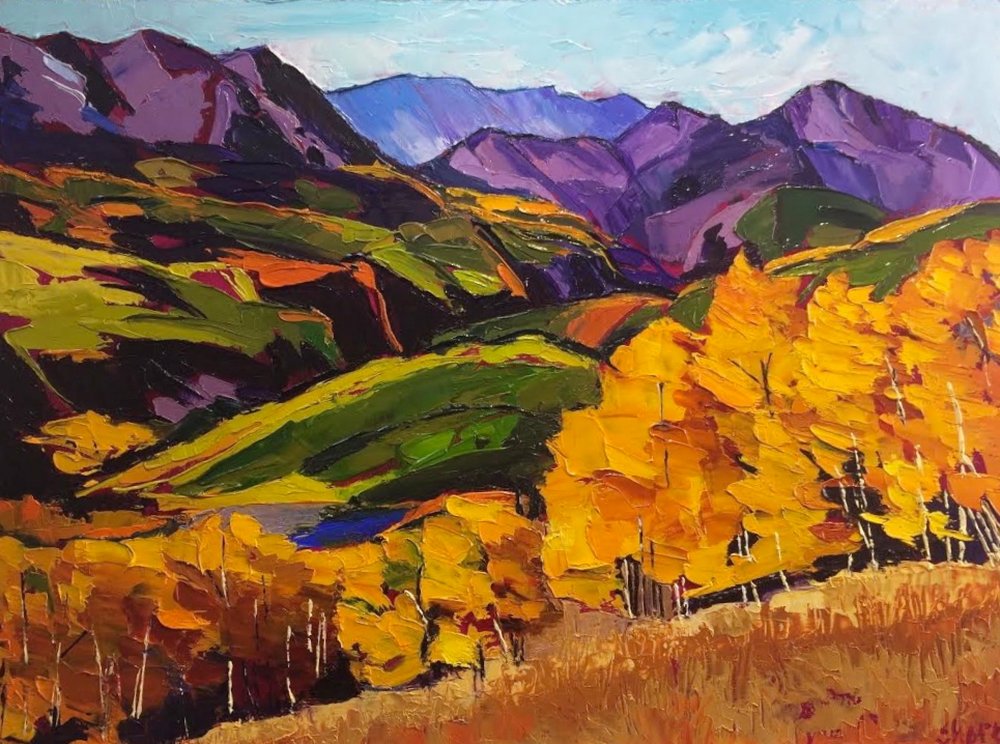 Vista de la montaña Golden Aspen de Maxine Shore