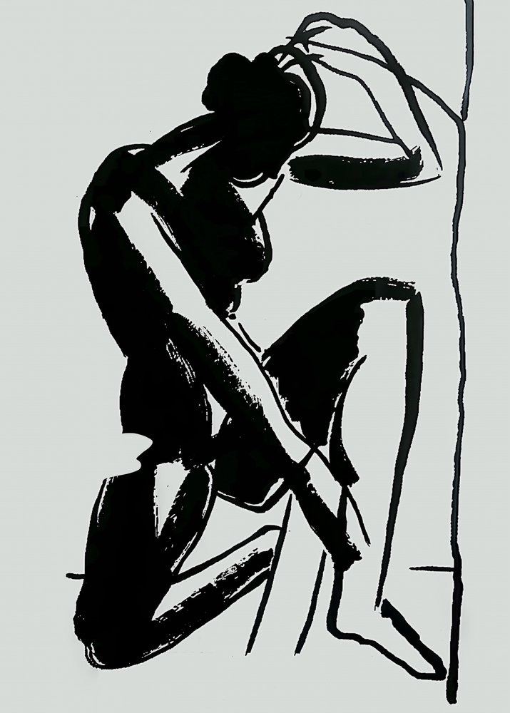 Desnudo sentado y elegante de May Hilma