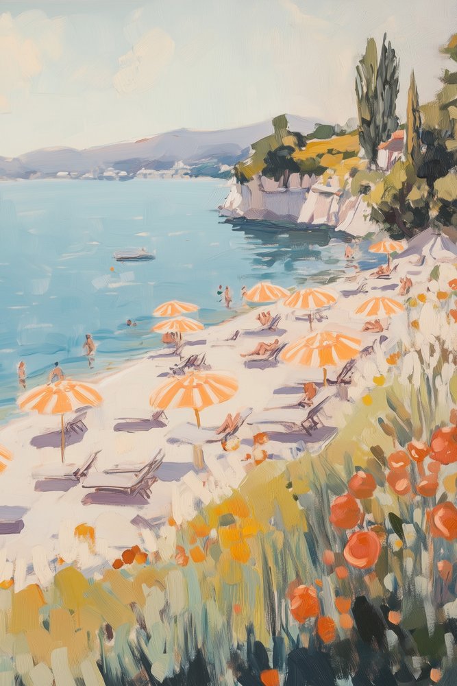 Un día de playa en el Mediterráneo de Melloi Art Prints