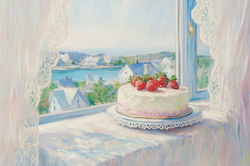 Tarta de fresa: vista de verano de Melloi Art Prints
