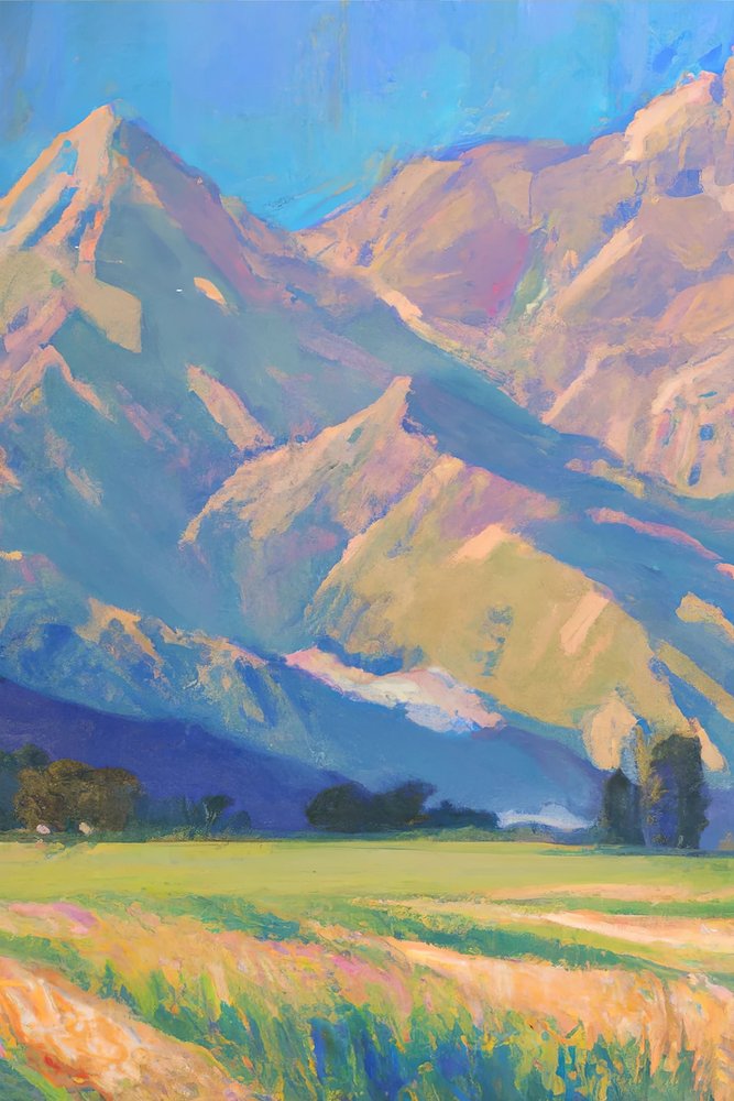 Un valle de montaña lleno de vida de Melloi Art Prints