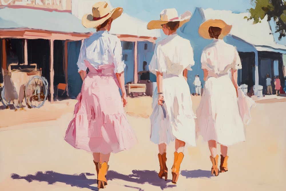Paseo por una ciudad del Oeste de Melloi Art Prints
