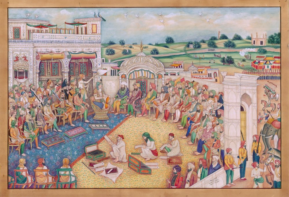 Escena del juicio de Ranjeet Singh de Mirza Baig