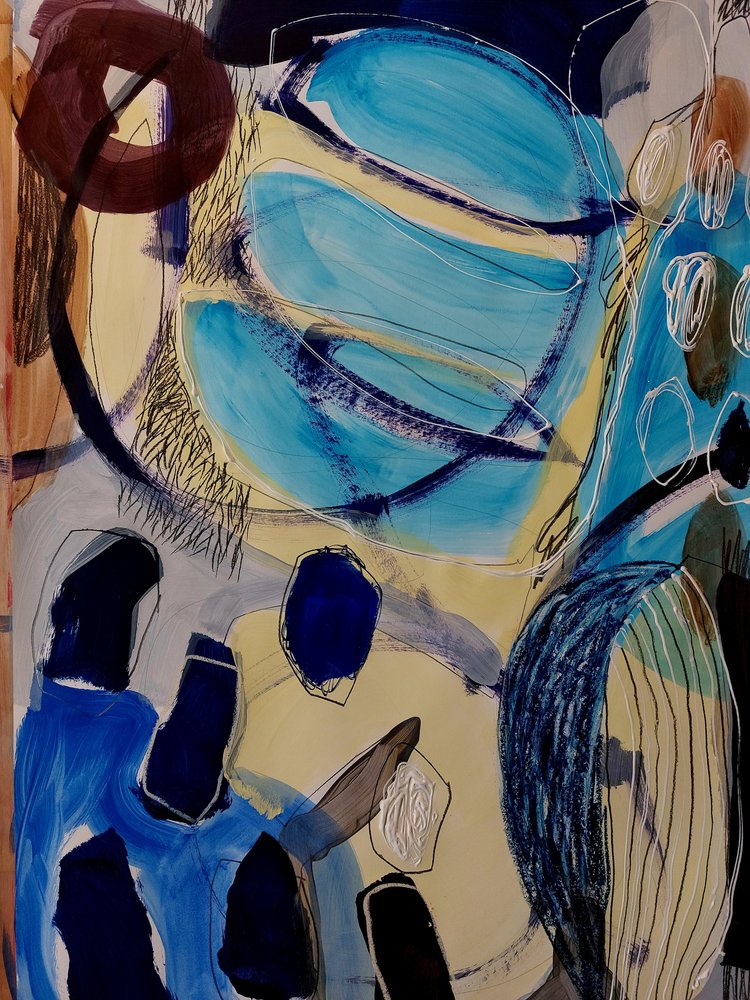 Flujo abstracto orgánico azul de Monika Riethmueller
